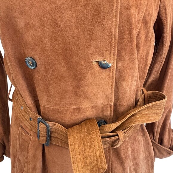 Banana Republic Womens Brown Suede Double-Breasted Trench Coat M NWT MSRP $698 - Picture 10 of 15